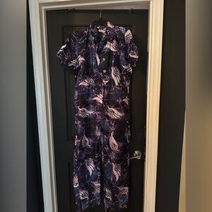 Essentials Women's Jumpsuit in Dark Purple and Light Pink